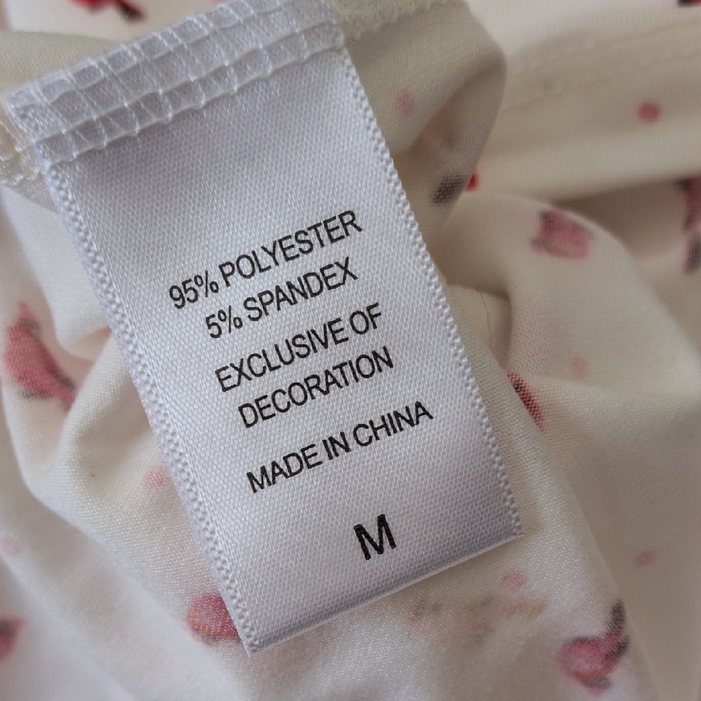 CAROLE HOCHMAN I NWT Brushed Ivory Long Sleeve Carinal Print Nightgown, M - Picture 9 of 11